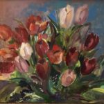 Verkocht! Tulpen I, 40x48, Olieverf op paneel, 2020