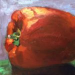 Uit de serie: Groenten in olieverf, Rode paprika, 30 x 40, olieverf op linnendoek, 2020
