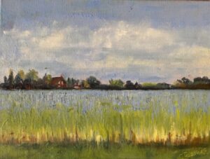Vlas bij Engwierum, 30 x 40, olieverf op linnendoek, 2023
